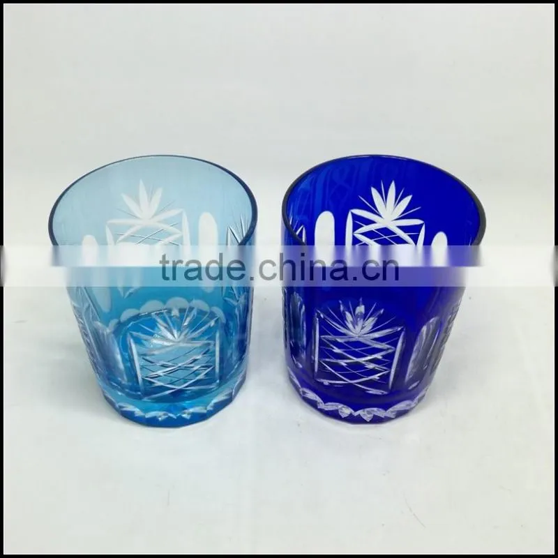 2017 trendy hand cut to clear wine glass drinking tumbler