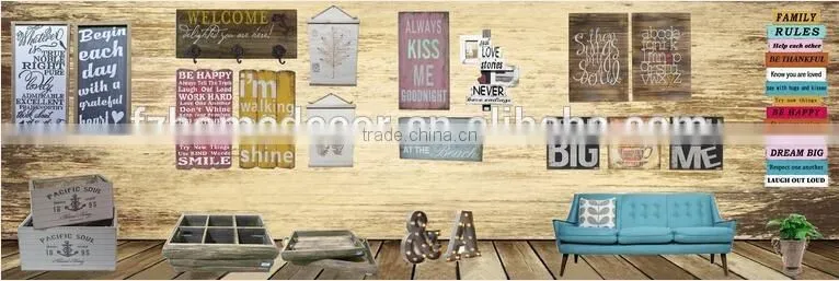 hot selling vintage wooden wall black board with shelf and hooks decor
