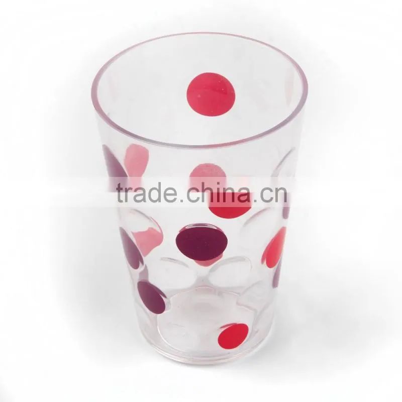 plastic tea cup with dot design