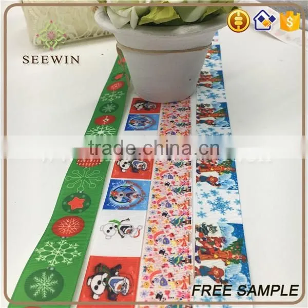 printed grosgrain christmas gift ribbon
