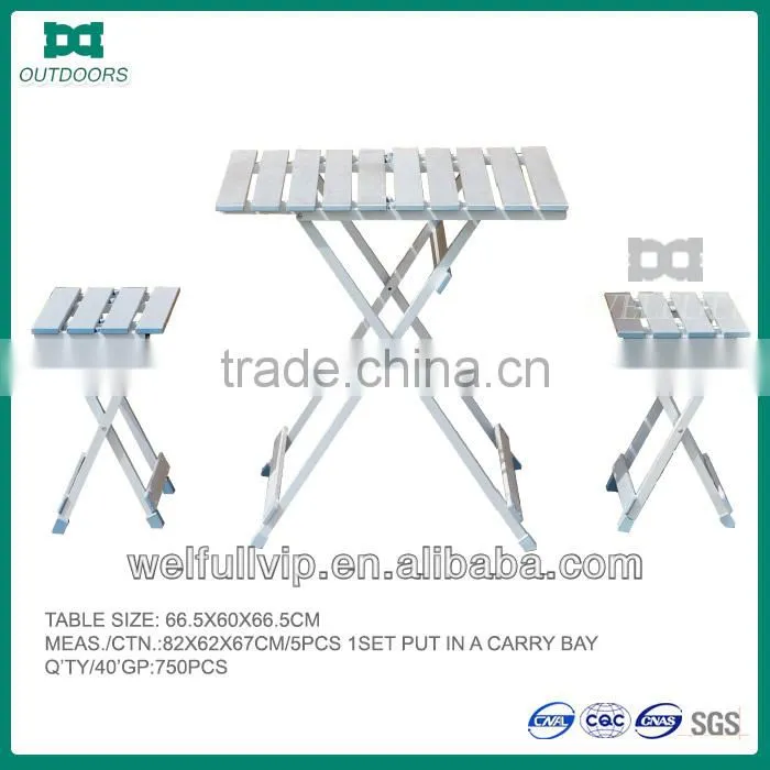 small portable folding aluminum tables and chairs