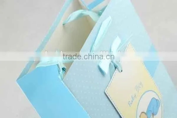 Printed Foldable Gift Bag With Card/ Shopping Paper Bag