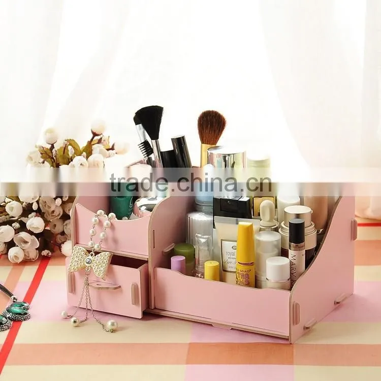 Korean wooden box DIY desktop cosmetic storage box wood
