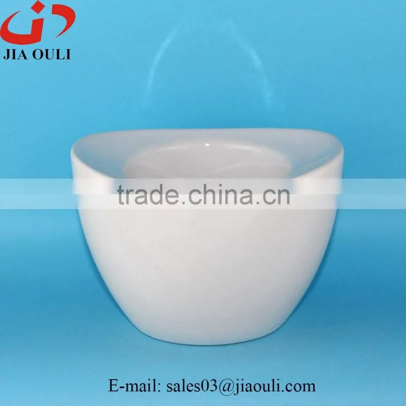 Glazed white and wash Ceramic Rectangle Sucuulent Plant Pot/Cactus Flower Pot