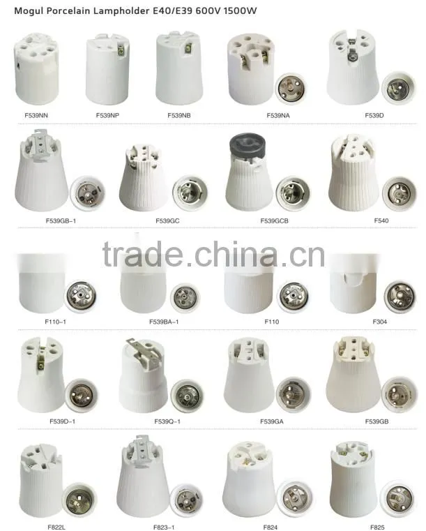 E40 ceramic porcelain screw cap lamp holder with bracket