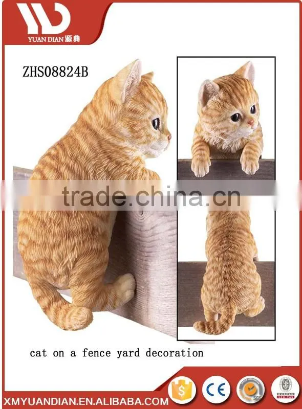 Polyresin cat garden status & resin yard outdoor decoration
