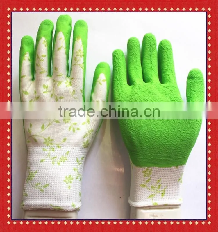 13G U3 Zebra Liner Anti Oil Honeycomb Garden Gloves With Nitrile Coated