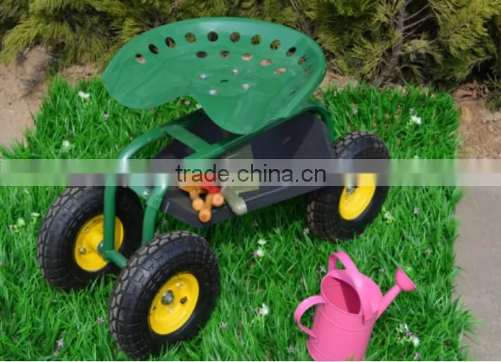 TC4501B Metal seat garden work seat cart with four wheels TC4501B