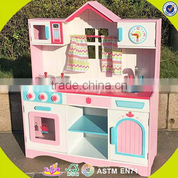 wholesale cute wooden pretend kitchen toy, fashion kids wooden kitchen toy, interesting children wooden kitchen toy W10C141