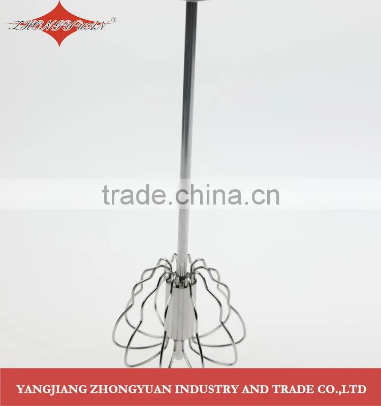 Stainless steel rotary self-mixer miracle whisk hand push 14-inch