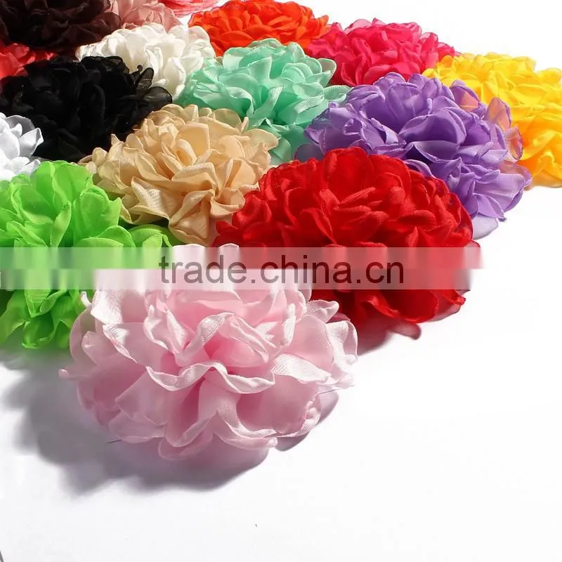 handmade singe organza flower clip for kids hair accessories