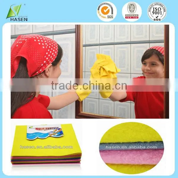Multi-purpose magic reusable cleaning cloth for kitchen / needle punch nonwoven cleaning cloth
