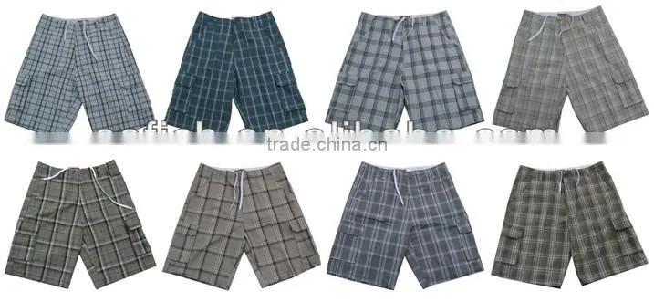wholesale Cotton Mens Check Shorts from china manufacturer