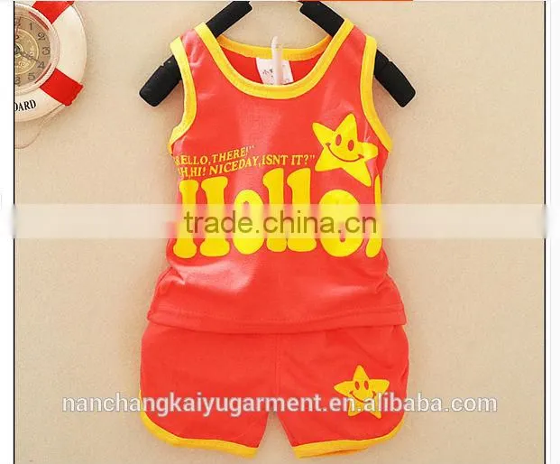 Fashion 2014 children summer print clothing sets