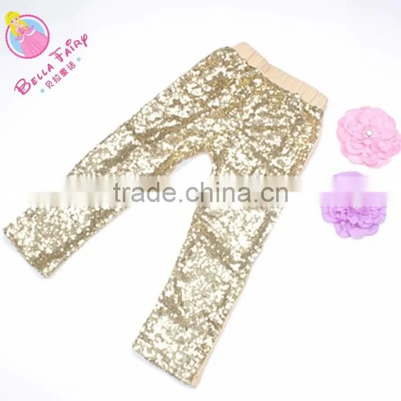 Wholesale newborn baby winter pants baby sequin pants