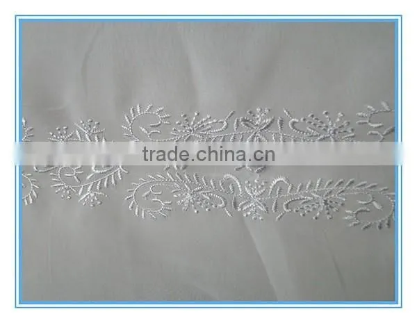 White Chiffon Embroidery Design Casual Blouse For Fat Woman Clothing