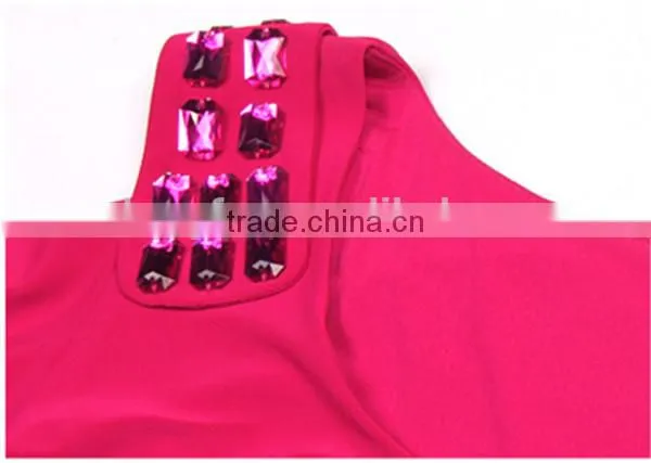 Elegant Beads Slimming Solid Color Women's Evening Dress
