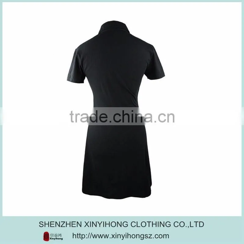 Moisture wicking golf dresses for women /Open-hem sleeve golf dresses
