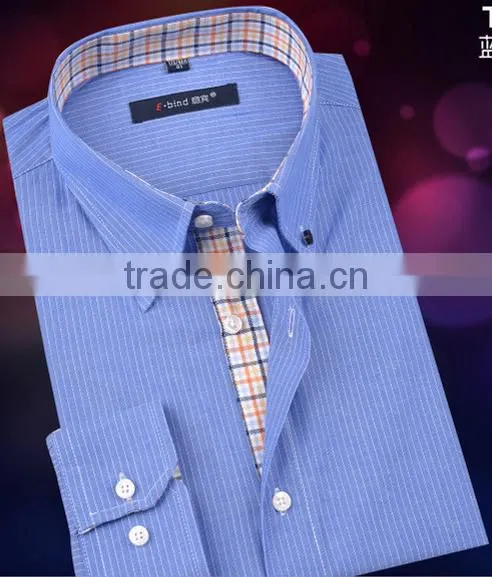 Blue men funky dress button down shirt