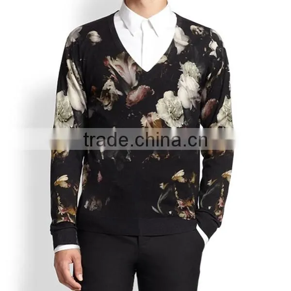 latest sweater flower full print designs for men