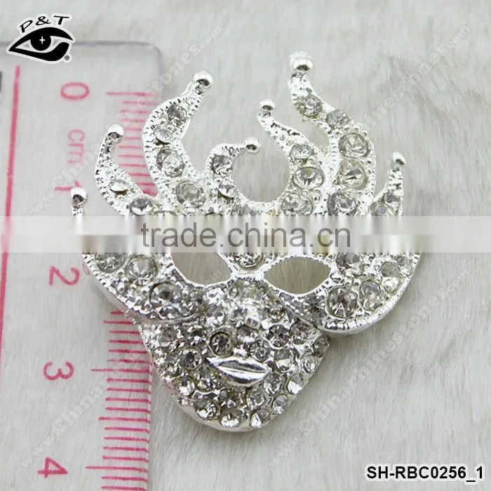 Wholesale Rhinestone Brooch Mask Shape Brooch pin for clothing garment dresses