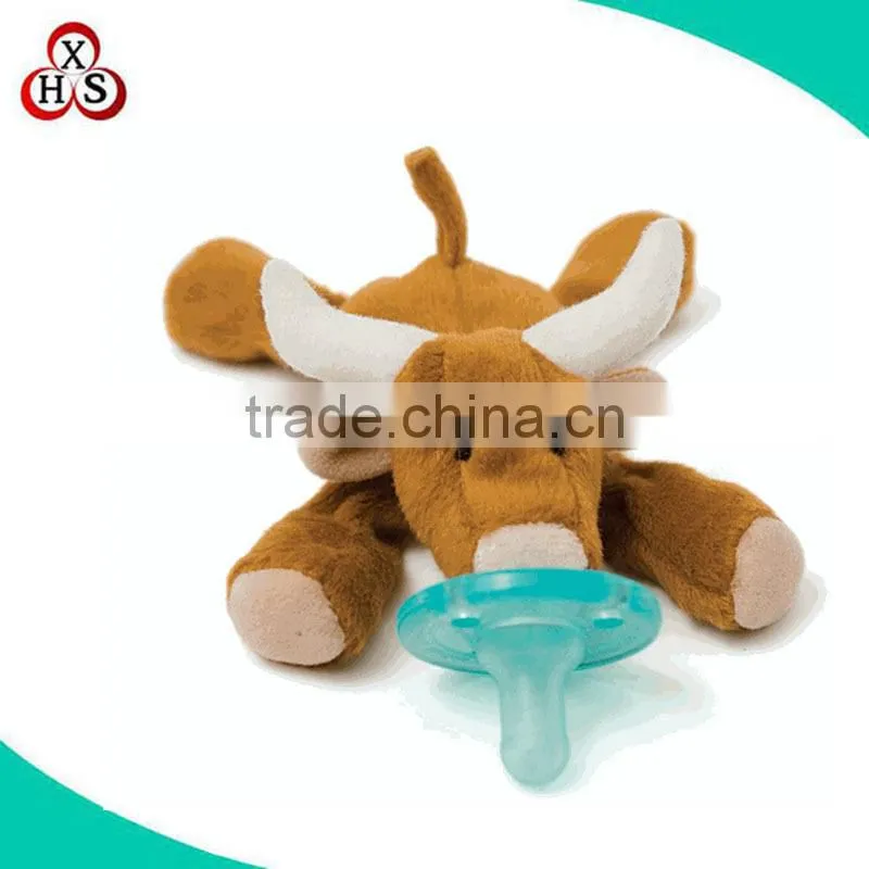 animal plush pacifier customized baby stuffed toys pacifier