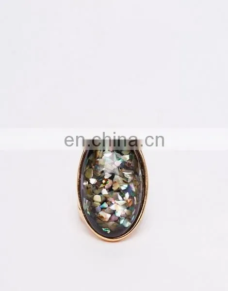 18K Gold Plated OPal Shell Knuckle Ring Fashion Jewelry