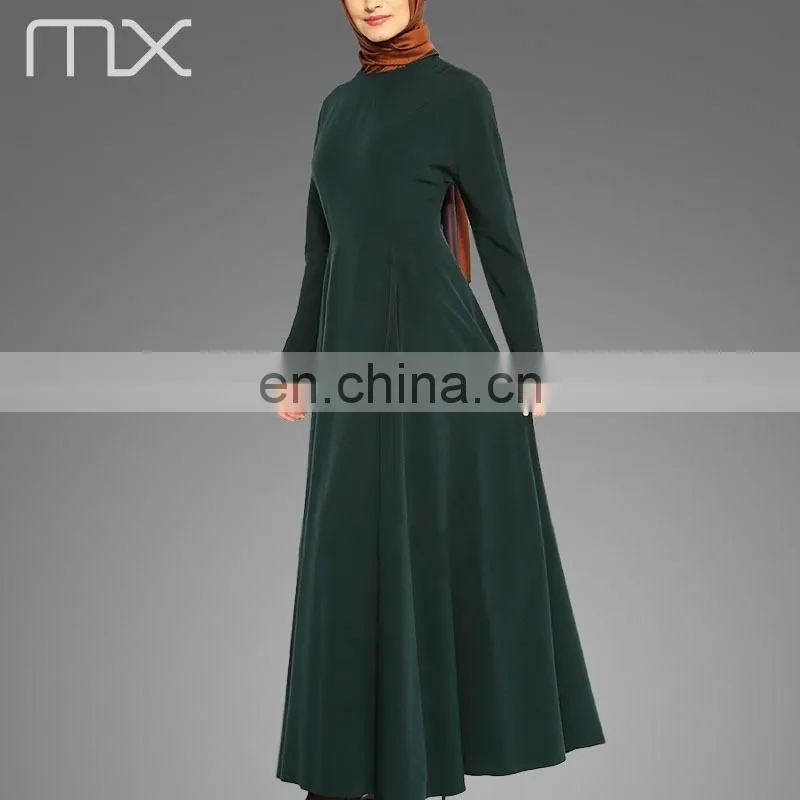 Fashionable muslim ladies wide bottom abaya A line design islamic jilbabs 2017