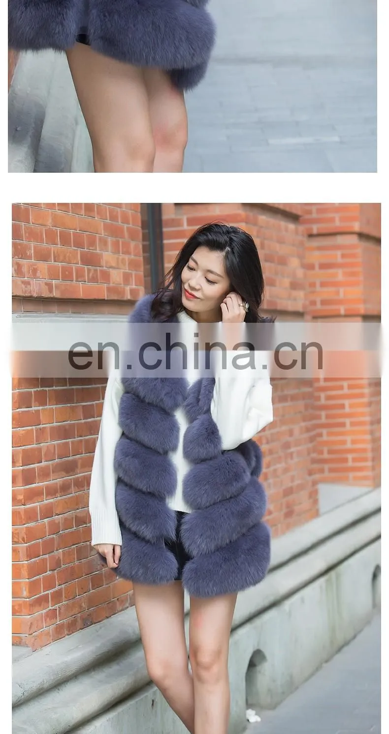 2016 Top Fashion Winter Warm Vest Wholesale Custom Real Fur Vest Fox Fur