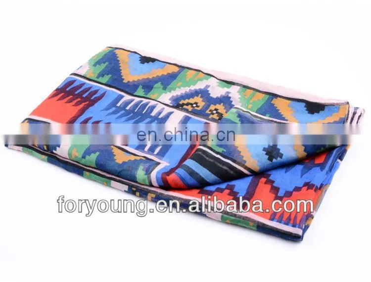 geometric figures design printed polyester scarf