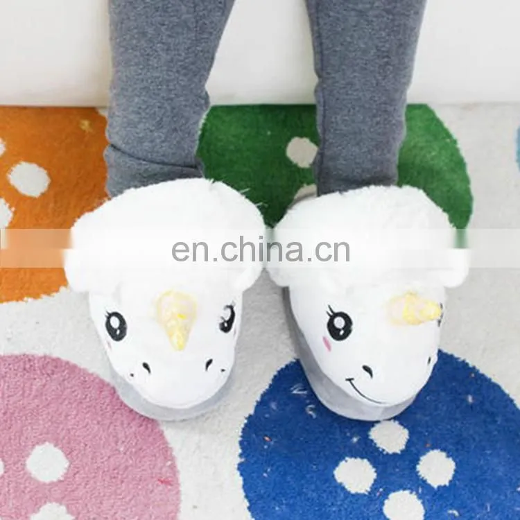High quality cute design christmas unicorn slippers