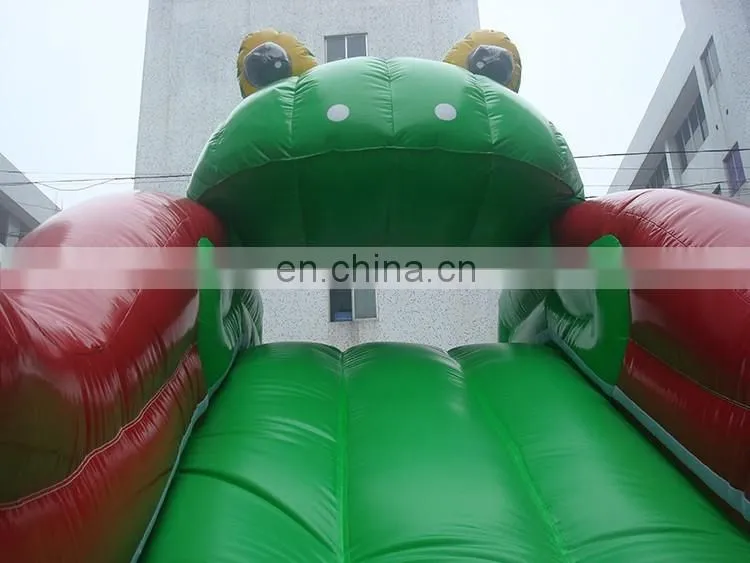 Frog dry slide inflatable for kids