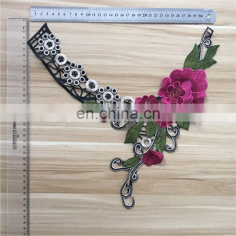 2017 new dedign popular embroidery colorful flower