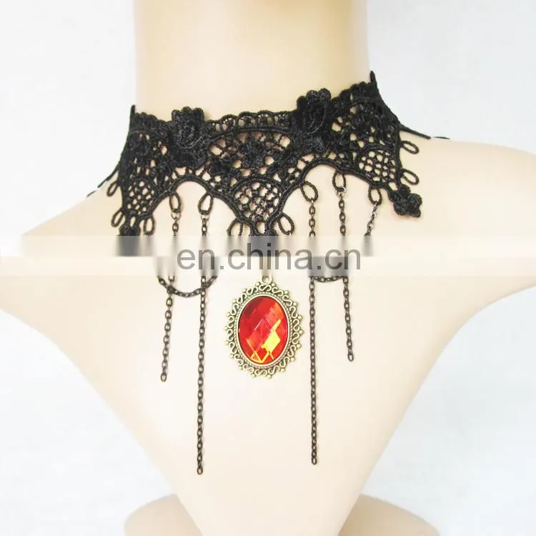 2015 latest design fashion party lace necklace lace necklace