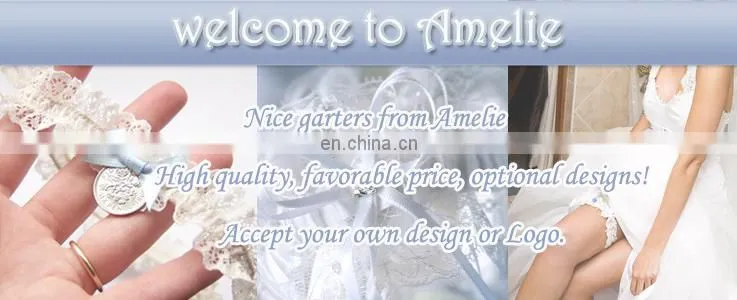 A-R8 Embroidery wedding bridal organza garter