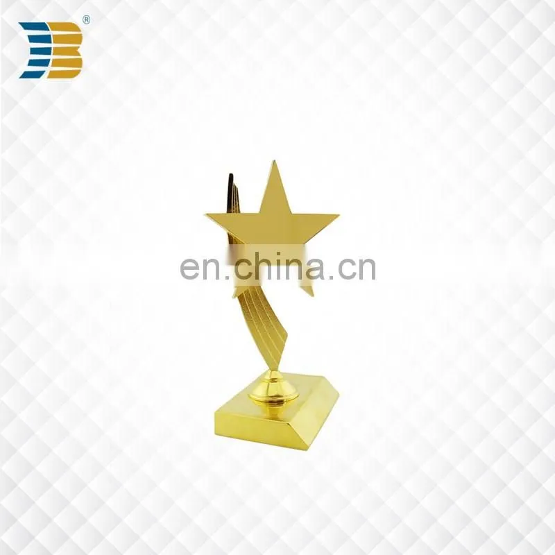 star shape custom gold plated award trophy
