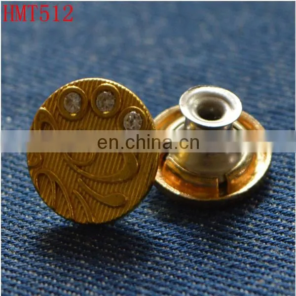 rhinestone embellishment metal jeans button