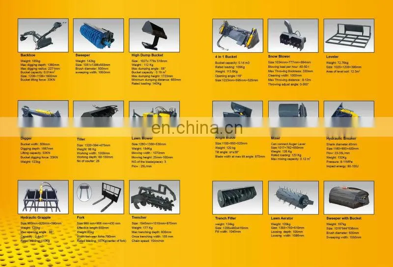 China CE Certificated small garden tractor loader backhoe