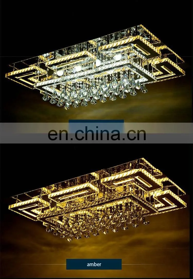 factory stock modern minimalist ceiling lamp Crystal rectangular lamp for bedroom