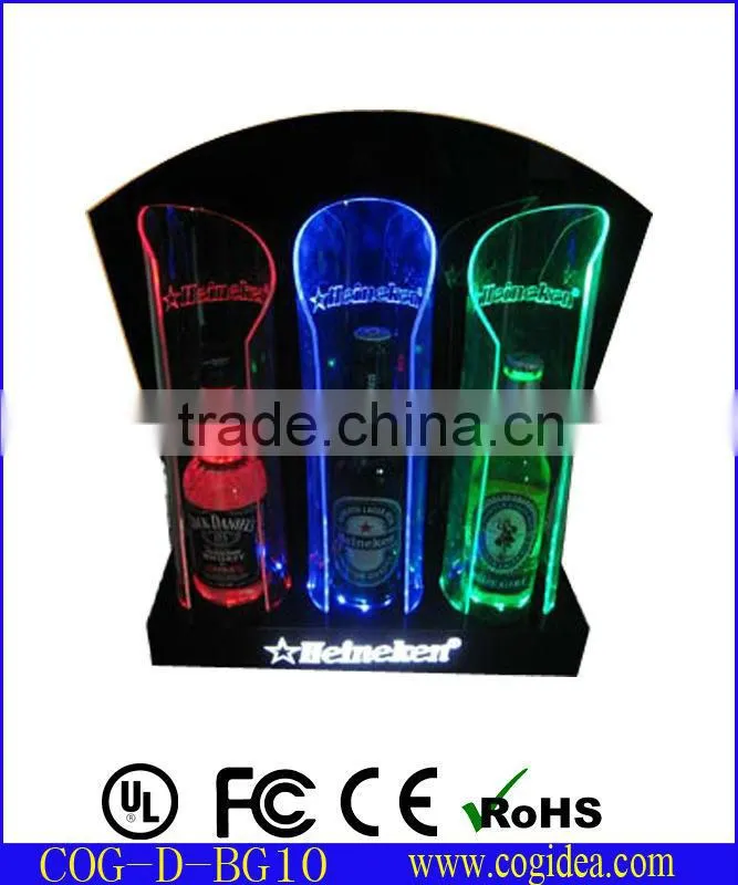 perfect acrylic led bottle&liquor display led bottle stand bottle base
