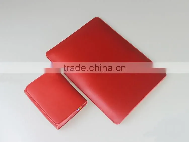 High Quality Microfiber Leather Multifunction PC Bags Laptop Holder Bag for Macbook with Mouse Mat and Purse