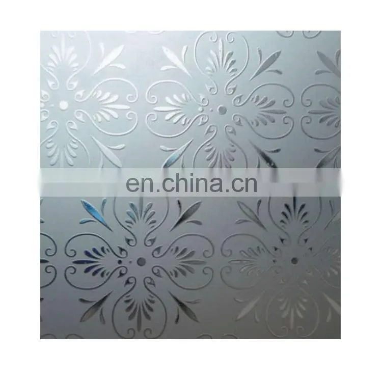 Clear Customized Design Tempered Stained Frosted Decorative Embossed Pattern Glass