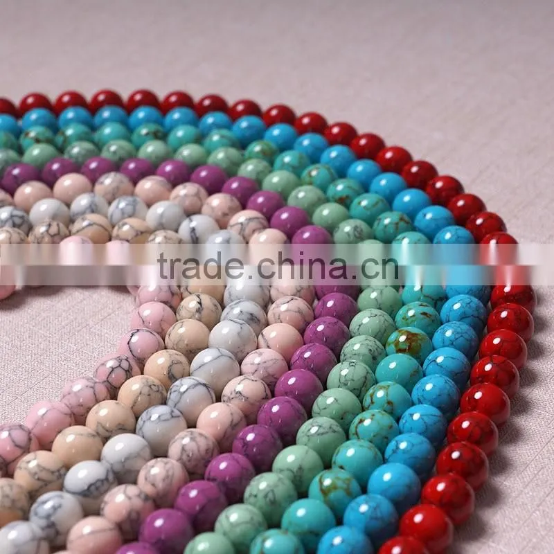 4mm 6mm 8mm 10mm 12mm Natural turquoise beads natural stone charms ornament accessories factory