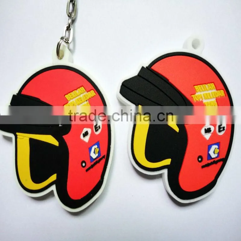 3D PVC key fobs, cute cartoon character Rubber key chains for kids