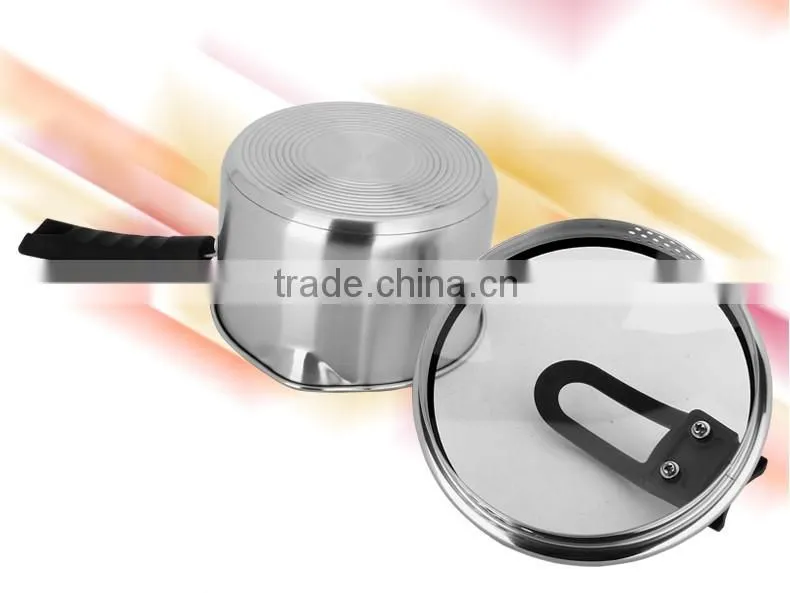 hot sale detachable handle milk boiling pot/ stainless steel doudle bottom soup&stock pot