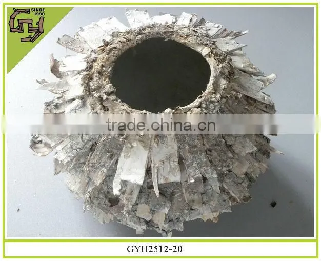 natural material flower pot decorative birch bark planter