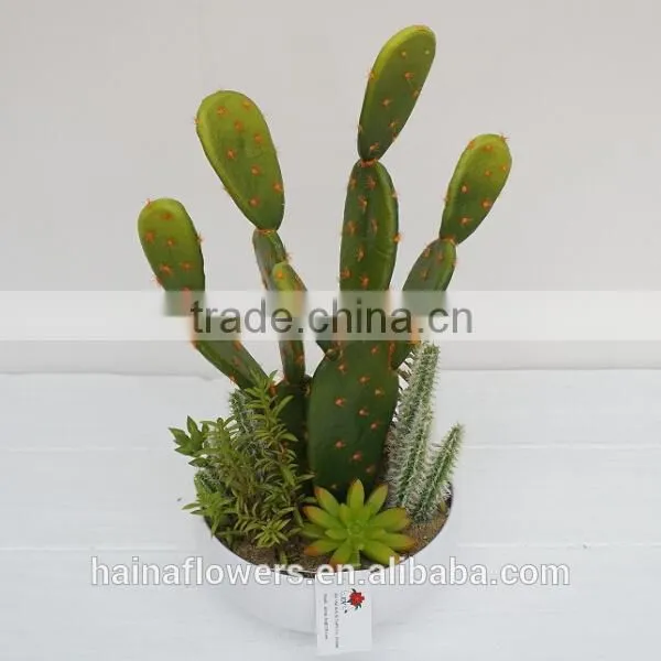2014 Latest Green mixing artificial plants cactus plants wholesale