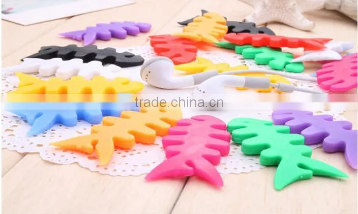 Fashionable cute fish winder earphone headphone mobile mp3 cable cord winder