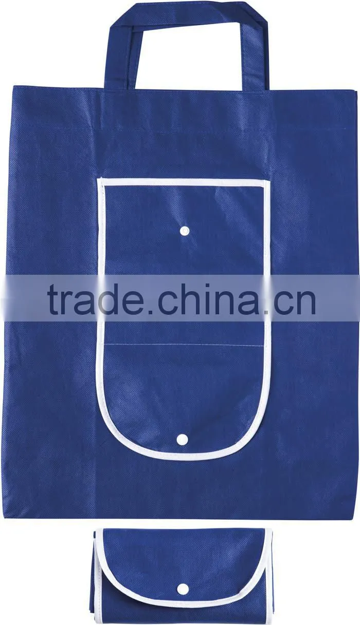 foldable pp woven shopping bag with buttons closure
