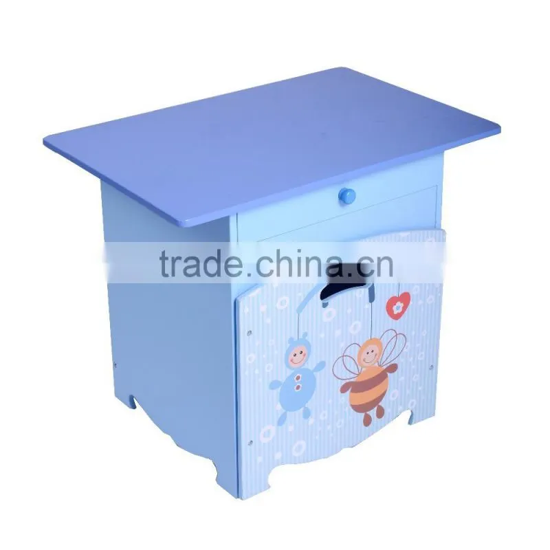 blue wooden kids separable study table with drawer